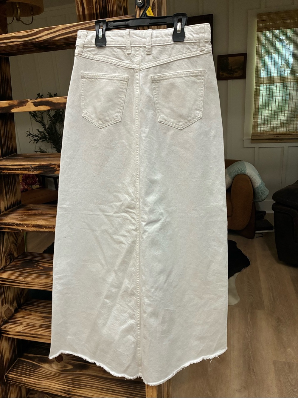 We The Free White Denim Skirt with Branded Waist Label - Picture 2 of 3